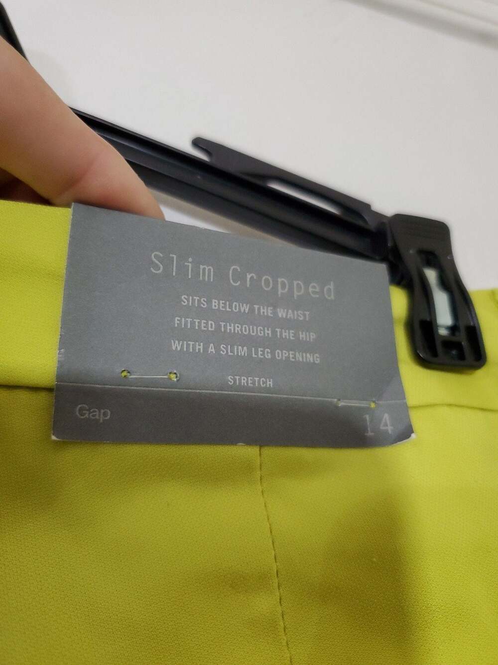 NWT Gap Slim Cropped Pants Women's Size 14 Lime Green Stretch - Picture 4 of 7